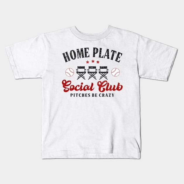 Home Plate Social Club, Midday, Softball Mom, Softball Dad, Softball Game Day, Softball Grandma, Softball Family Kids T-Shirt by SmilArt